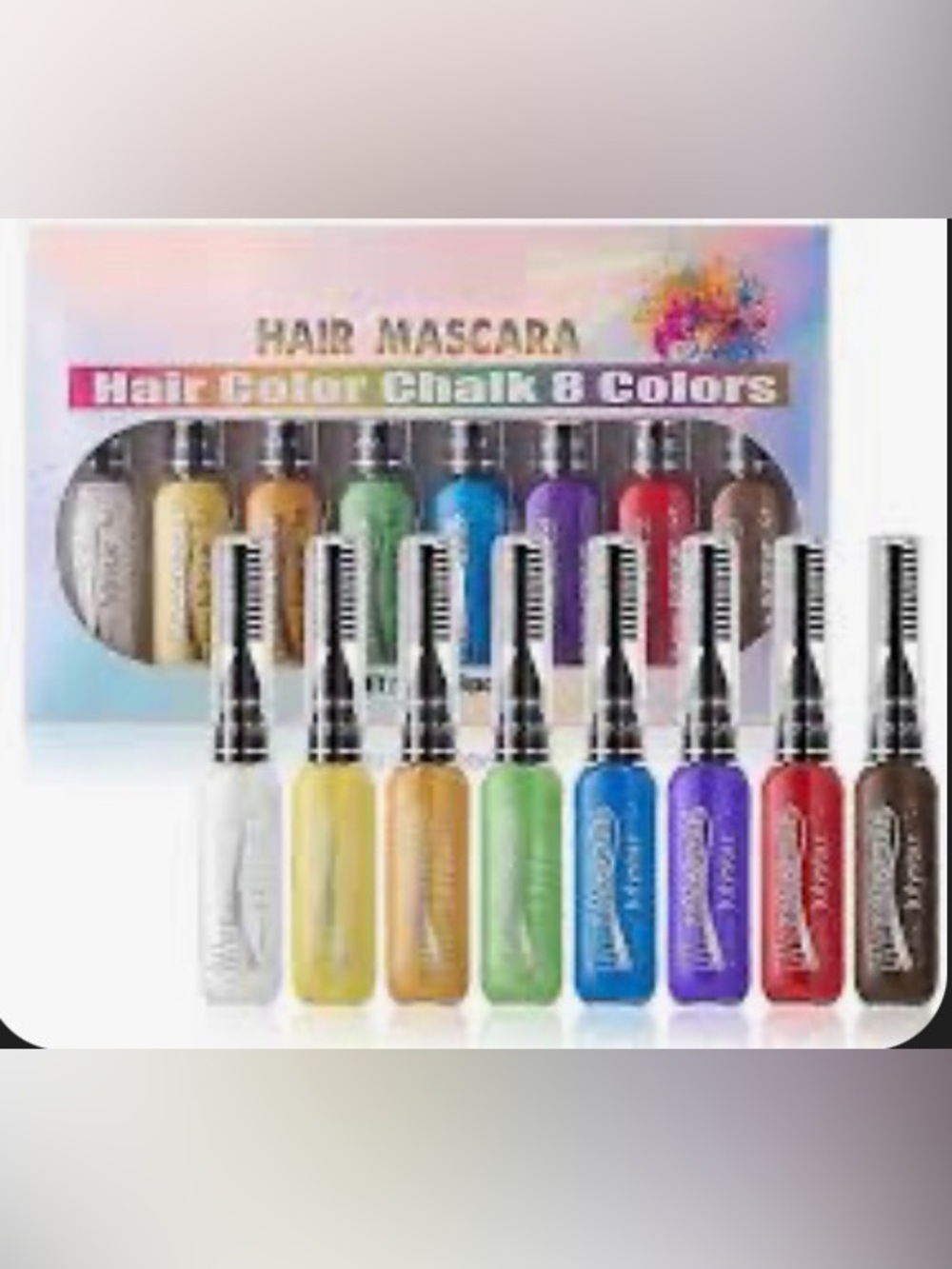 Hair Mascara 8-Color Chalk Set - Multicolor